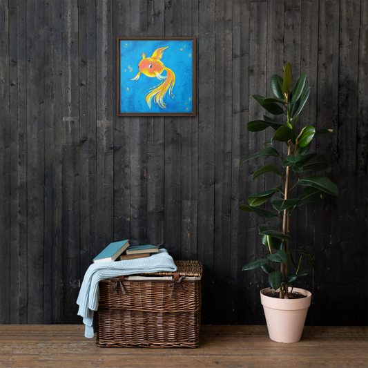 Goldfish Ocean Framed Canvas