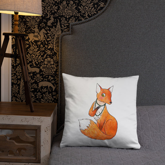One Line Fox Pillow