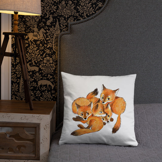 Four Little Foxes Pillow