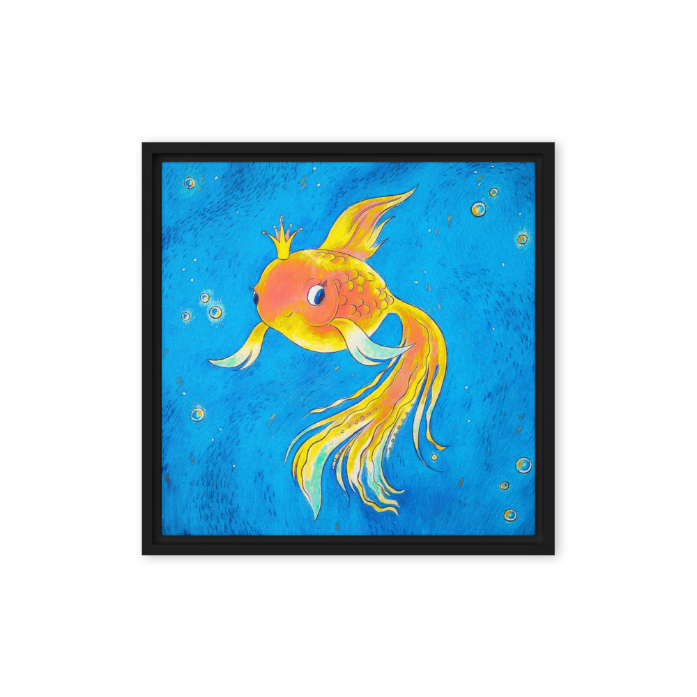 Goldfish Ocean Framed Canvas