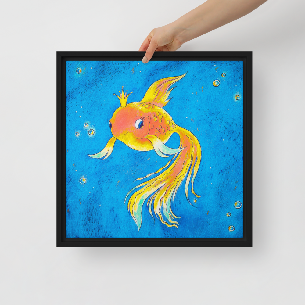 Goldfish Ocean Framed Canvas