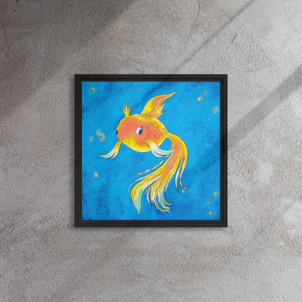 Goldfish Ocean Framed Canvas