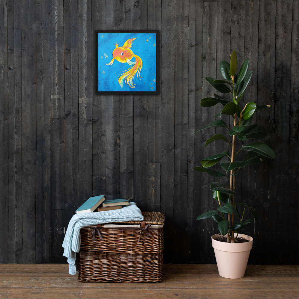 Goldfish Ocean Framed Canvas