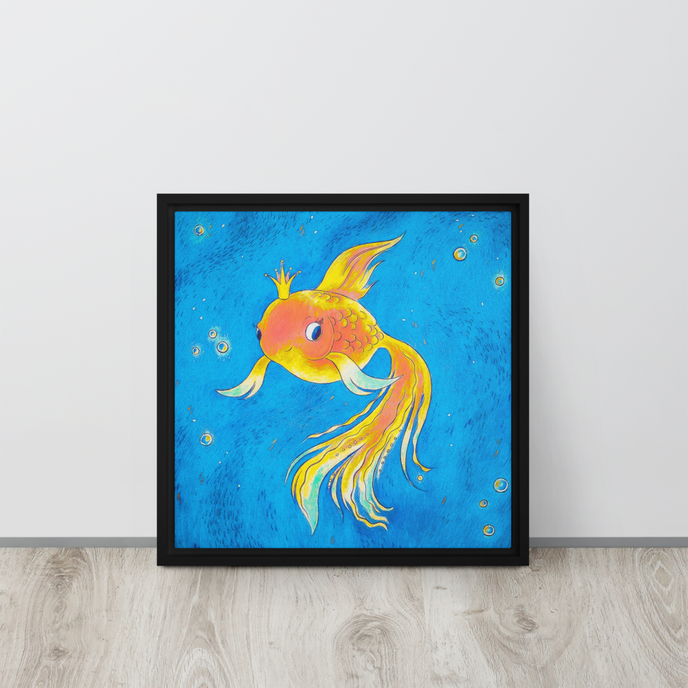 Goldfish Ocean Framed Canvas