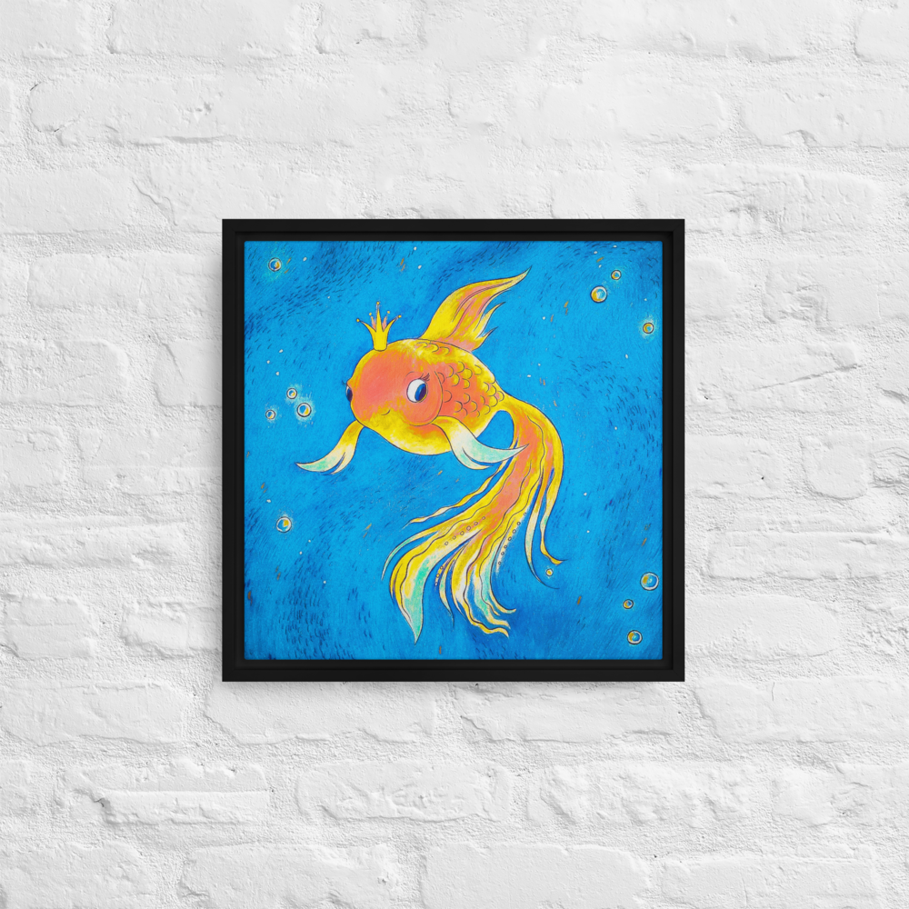 Goldfish Ocean Framed Canvas