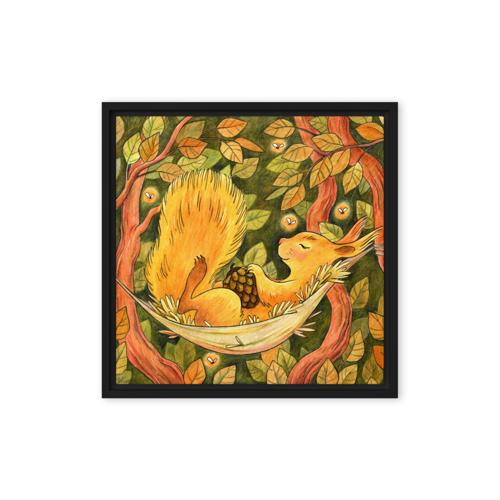 Cinnamon Squirrel Framed Canvas