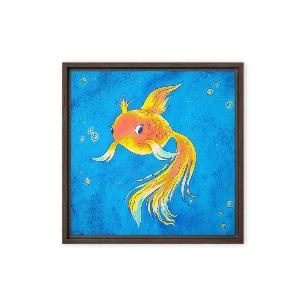 Goldfish Ocean Framed Canvas