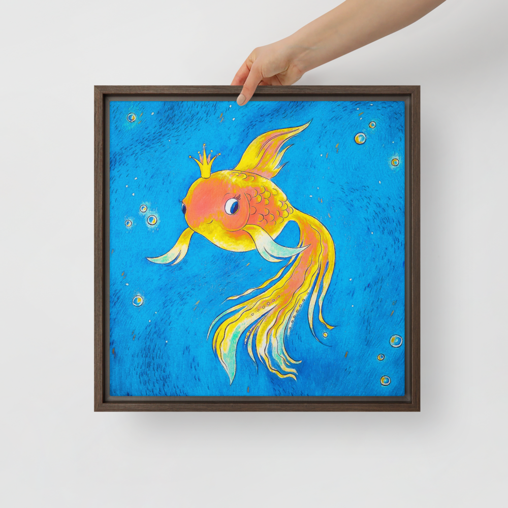 Goldfish Ocean Framed Canvas