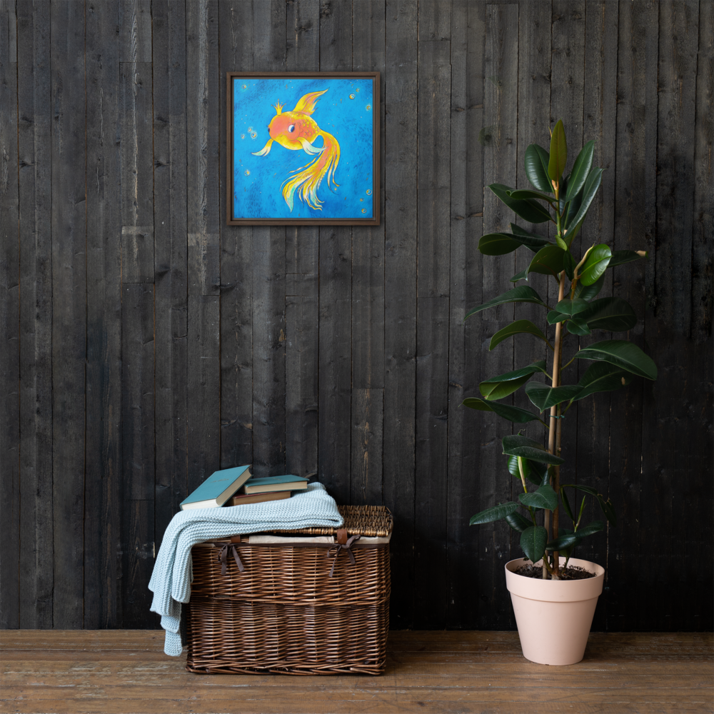 Goldfish Ocean Framed Canvas