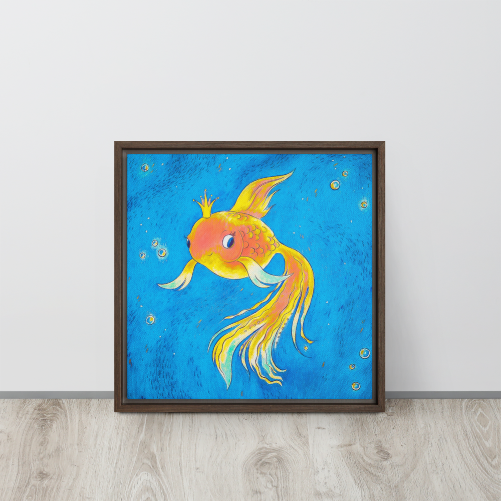 Goldfish Ocean Framed Canvas