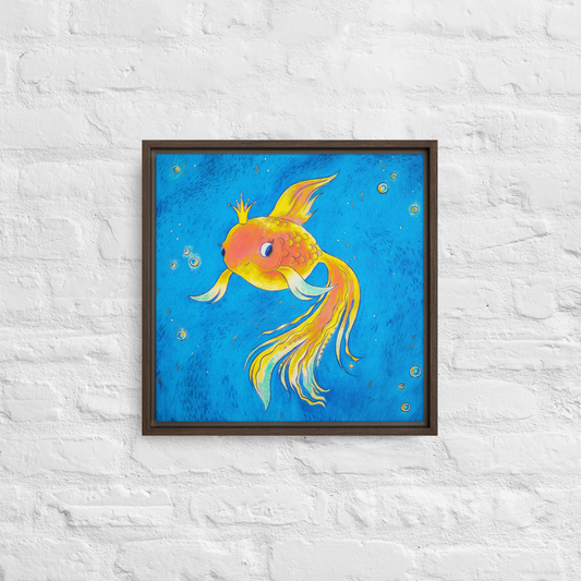 Goldfish Ocean Framed Canvas