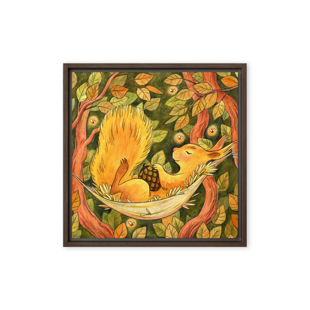 Cinnamon Squirrel Framed Canvas