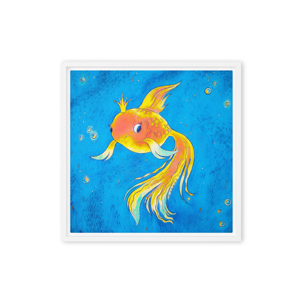 Goldfish Ocean Framed Canvas