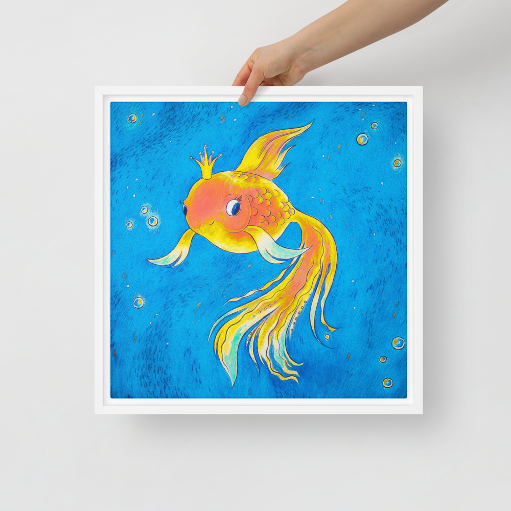 Goldfish Ocean Framed Canvas