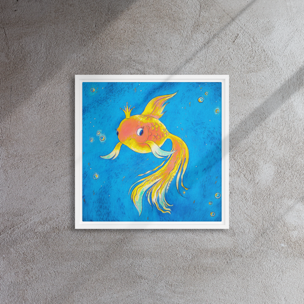 Goldfish Ocean Framed Canvas