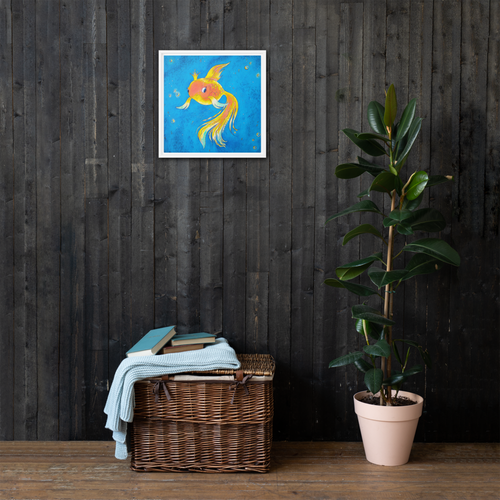 Goldfish Ocean Framed Canvas