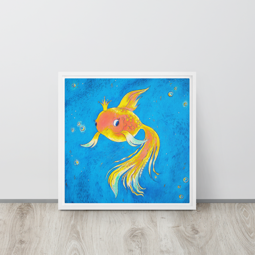 Goldfish Ocean Framed Canvas