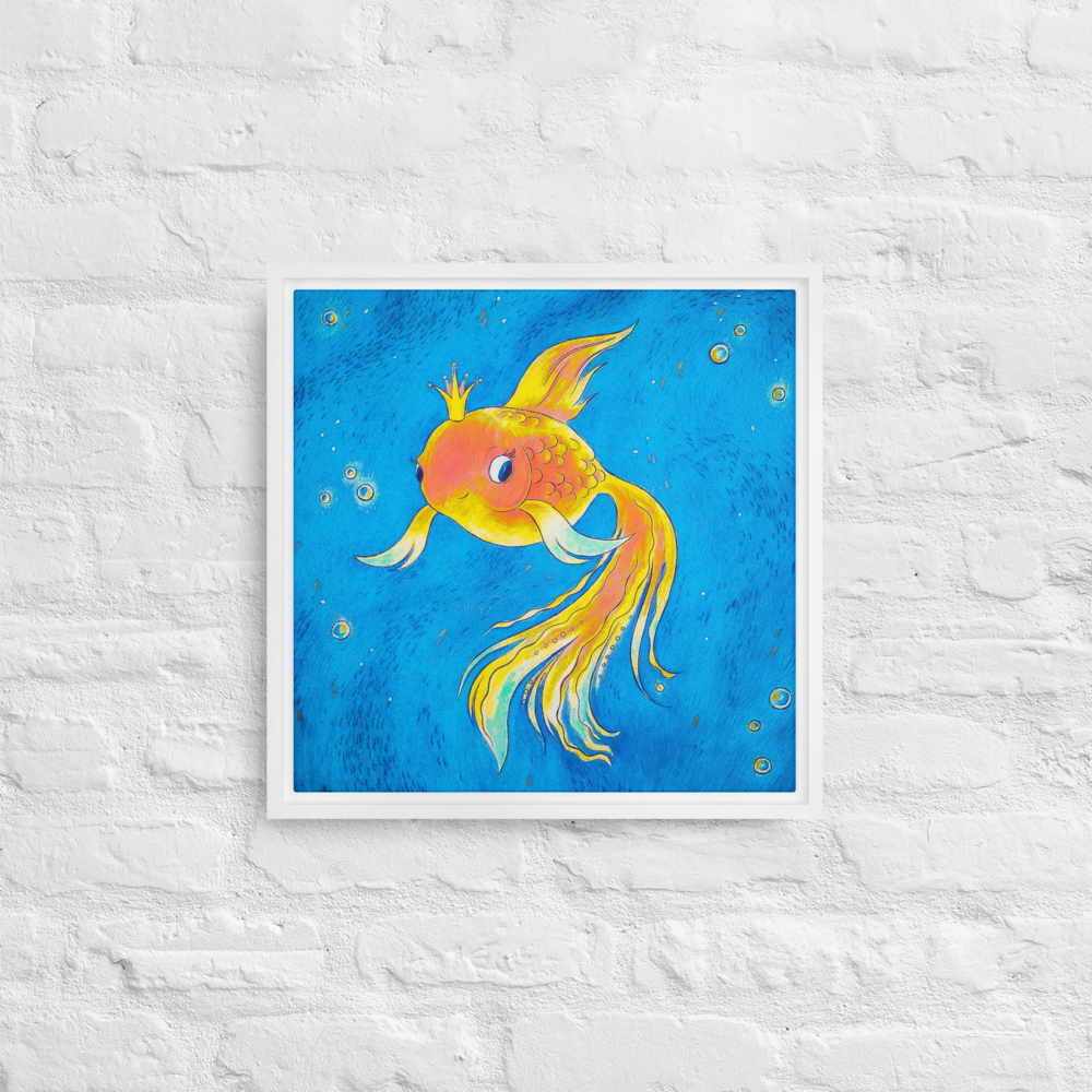 Goldfish Ocean Framed Canvas