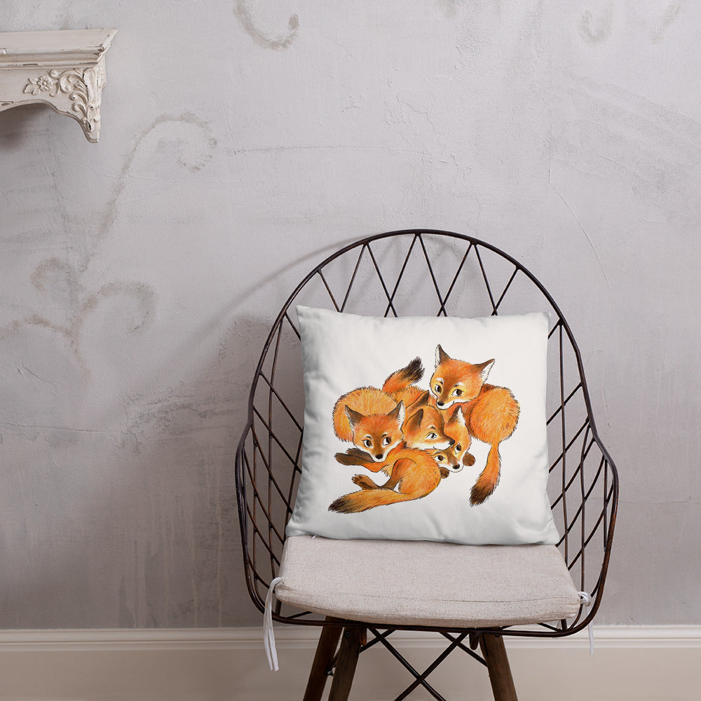 Four Little Foxes Pillow