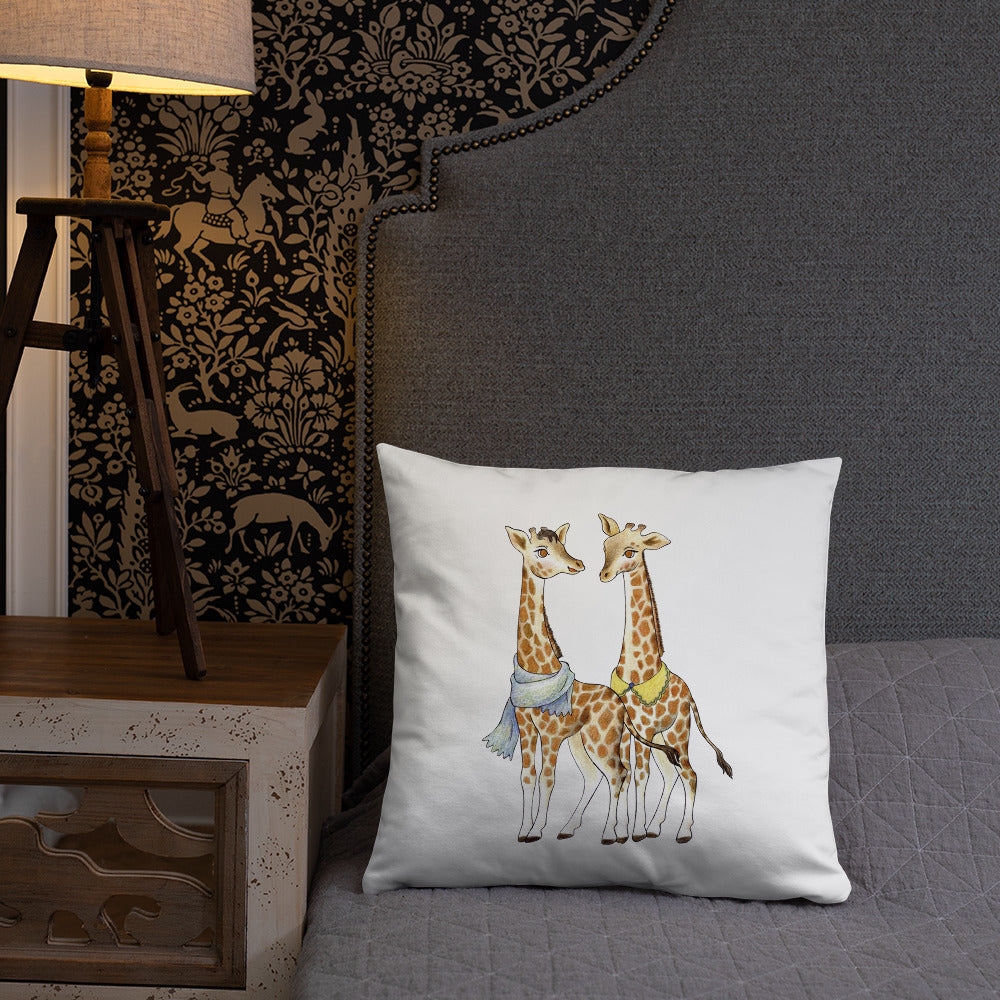 Small Giraffes Pillow