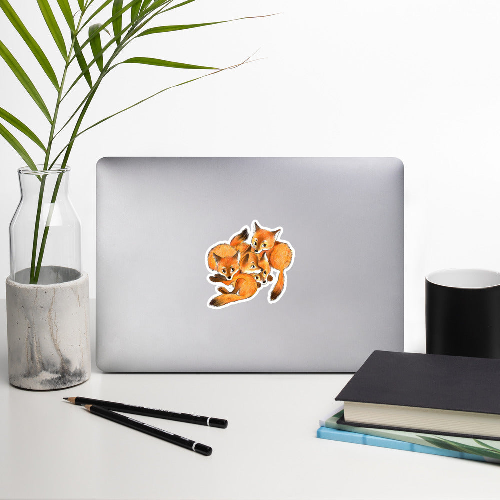 Four Little Foxes Sticker