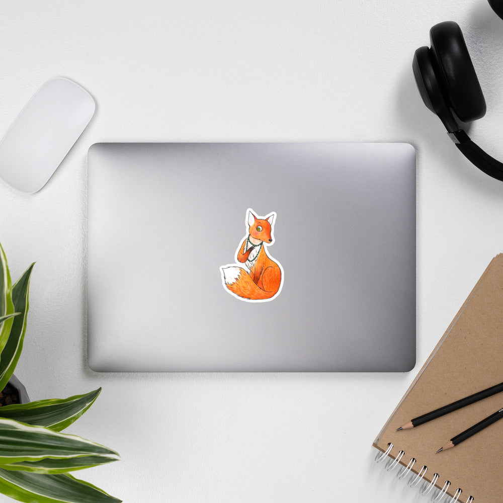 One Line Fox Sticker